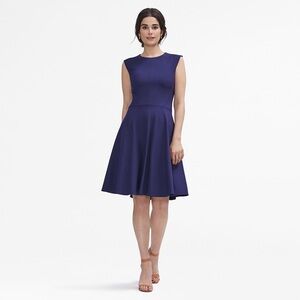 M.M Lafleur Toi Dress Sleeveless A-line in Navy Size 14